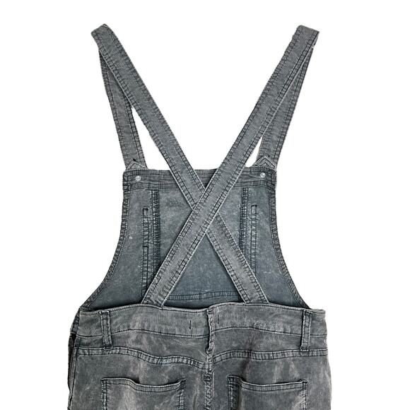 Free People Through The Woods Distressed Corduroy Overalls Gray Womens 26 - Picture 5 of 10